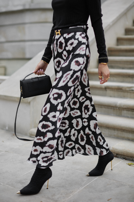CARMEL spódnica FASHION czarna cętki