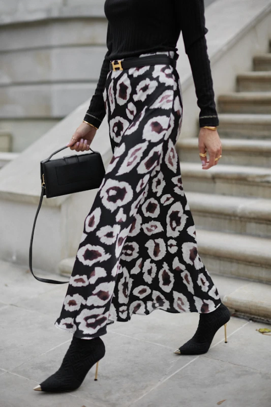 CARMEL spódnica FASHION czarna cętki
