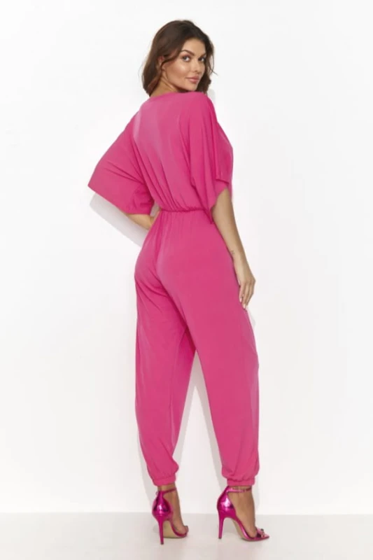 MAKADAMIA / NUMINOU kombinezon damski z nogawkami ze ściągaczem baby pink