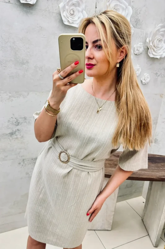 CARMEL sukienka lniana SEVILLA paski