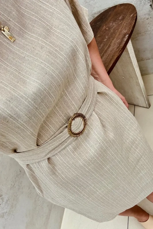 CARMEL sukienka lniana SEVILLA paski