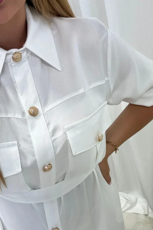CARMEL sukienka szmizjerka SWING WHITE