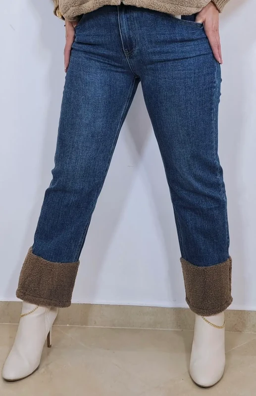 Spodnie jeansowe BOHO baranek