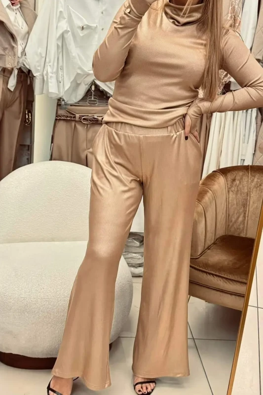 CARMEL Damskie Spodnie SILVER (złote)