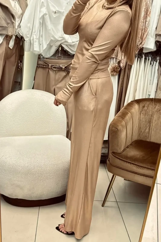 CARMEL Damskie Spodnie SILVER (złote)