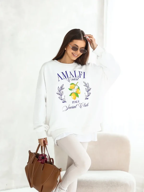 Lara Fashion Bluza bawełniana Amalfi (biała)