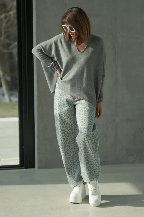 BASTET Sweter kwadrat (szary) model 1002
