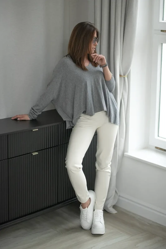 BASTET Sweter kwadrat (szary) model 1002