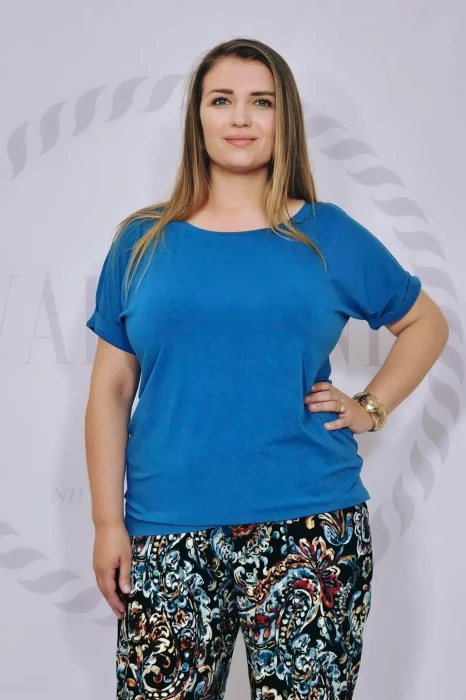 Bluzka "basic" wiskoza (niebieska)