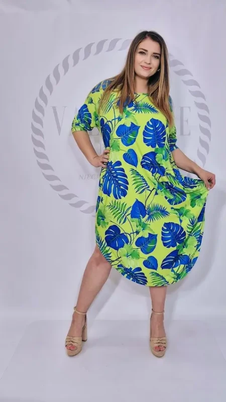 SASHA FERRANO sukienka jajko MONSTERA (limonka)