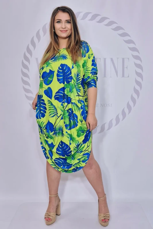 SASHA FERRANO sukienka jajko MONSTERA (limonka)
