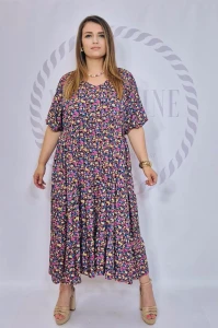 SASHA FERRANO Sukienka wiskozowa VIEN (fiolet)