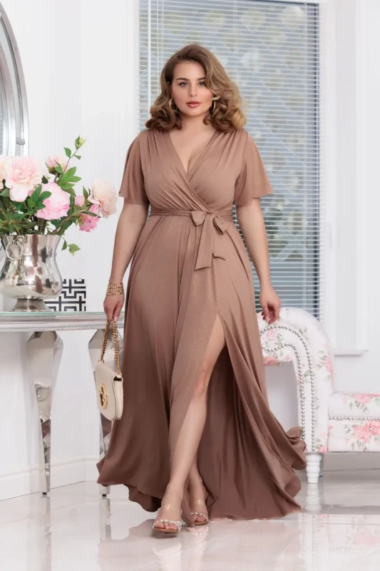 ELIZABETH Sukienka Bella brokat (cappucino)