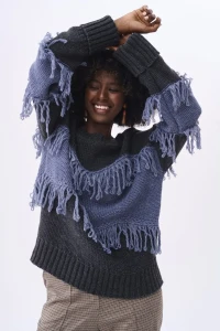 BLUE SHADOW Sweter damski Blansz (grafit)