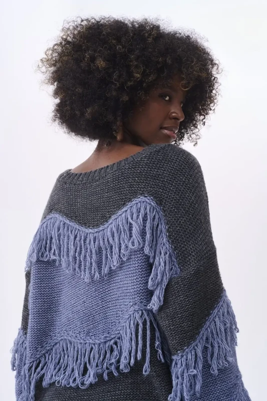 BLUE SHADOW Sweter damski Blansz (grafit)