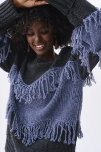BLUE SHADOW Sweter damski Blansz (grafit)