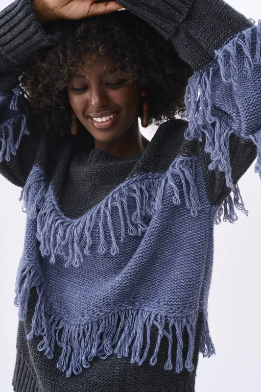BLUE SHADOW Sweter damski Blansz (grafit)