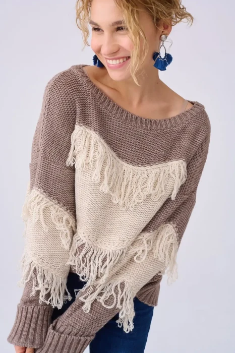 BLUE SHADOW Sweter damski Blansz (cappucino)