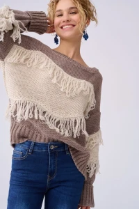 BLUE SHADOW Sweter damski Blansz (cappucino)