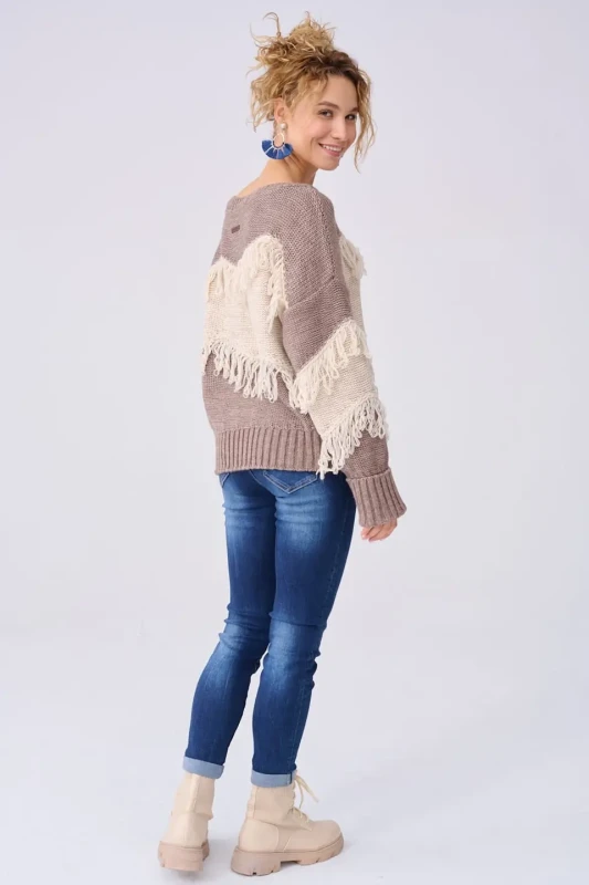 BLUE SHADOW Sweter damski Blansz (cappucino)