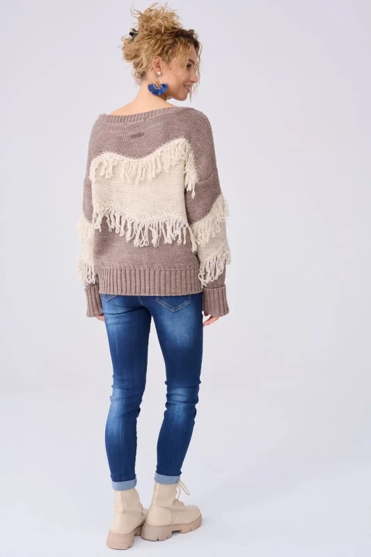 BLUE SHADOW Sweter damski Blansz (cappucino)