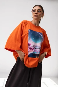 MISS CITY OFFICIAL T-shirt damski Car (pomarańcz)