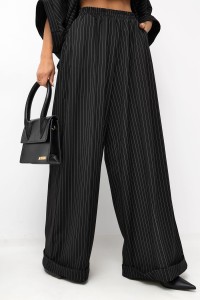 MISS CITY OFFICIAL Damskie Spodnie Striped Pattern (czarny)
