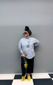 Rivabella Koszula damska w paski (biało / niebieskie)