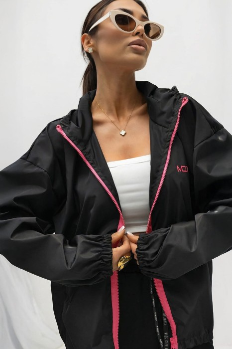 MISS CITY OFFICIAL Damska Kurtka Bomber MCO (czarno-różowy)