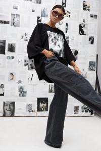 MISS CITY OFFICIAL Damski T-shirt Urban Focus (czarny)