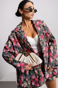 MISS CITY OFFICIAL Damska Marynarka Roses (czarny)