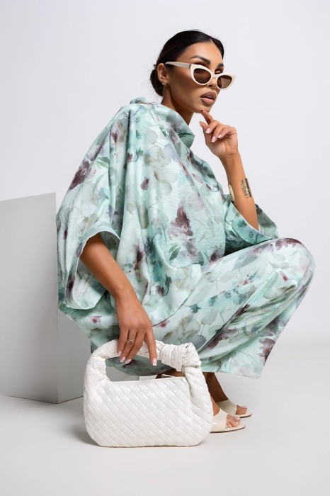 MISS CITY OFFICIAL Damska Bluzka Kimono Botanical (miętowy)