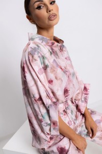 MISS CITY OFFICIAL Damska Bluzka Kimono Botanical (pudrowy róż)