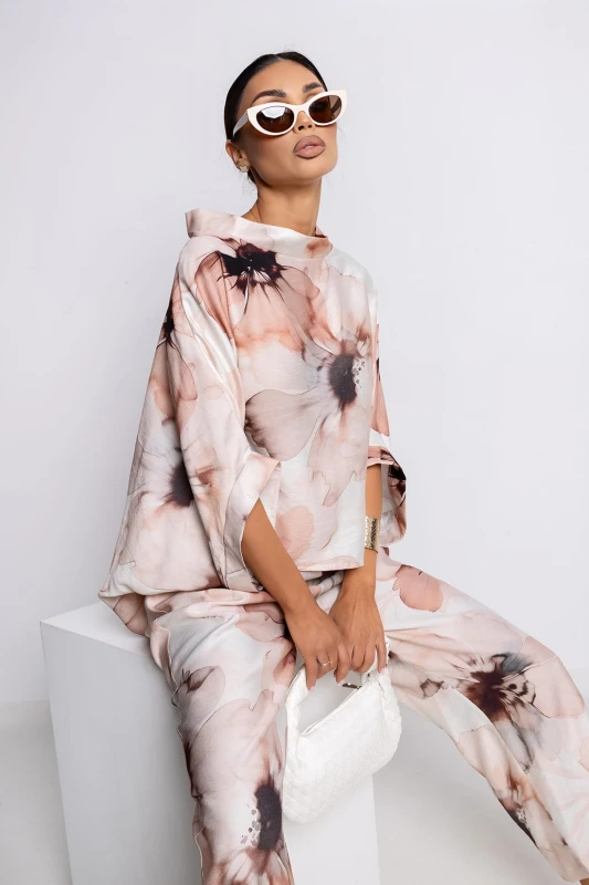 MISS CITY OFFICIAL Damska Bluzka Kimono Orchid (pudrowy róż)