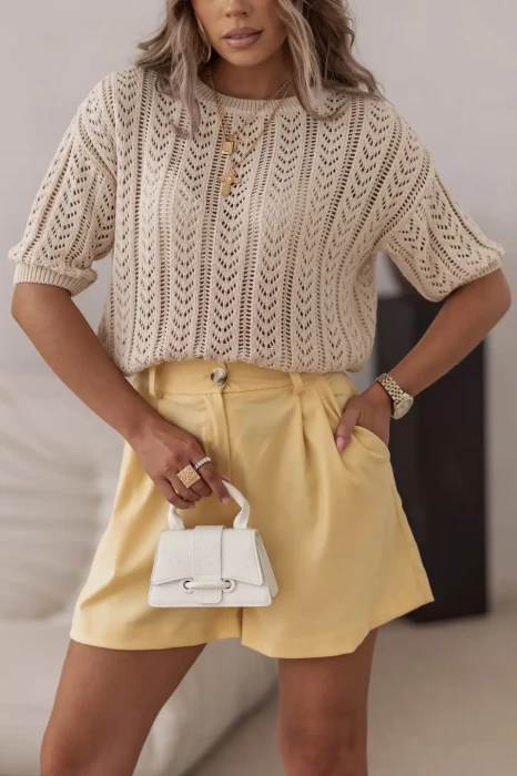 SimpliCity Sweter ażurowy Judie (beż)