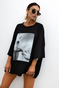 MISS CITY OFFICIAL Damski T-shirt Touch (czarny)