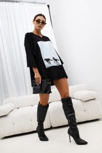 MISS CITY OFFICIAL Damski T-shirt Horsecore Baby (czarny)