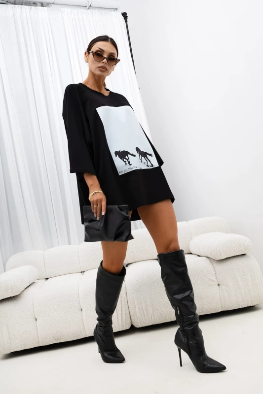 MISS CITY OFFICIAL Damski T-shirt Horsecore Baby (czarny)
