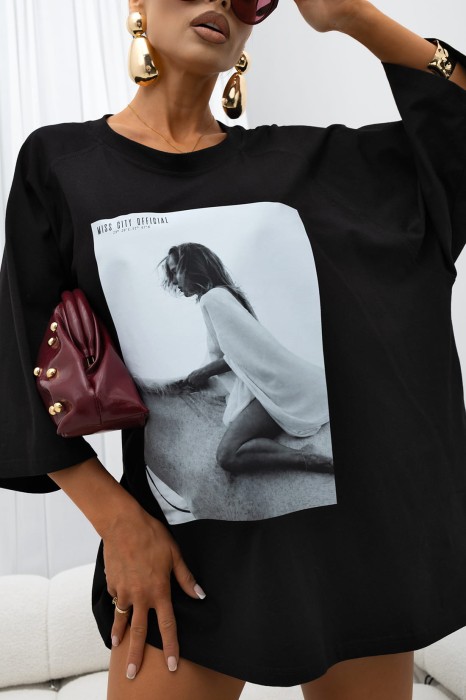 MISS CITY OFFICIAL Damski T-shirt Serenity (czarny)