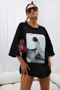 MISS CITY OFFICIAL Damski T-shirt Serenity (czarny)