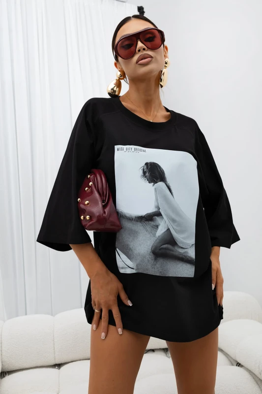 MISS CITY OFFICIAL Damski T-shirt Serenity (czarny)