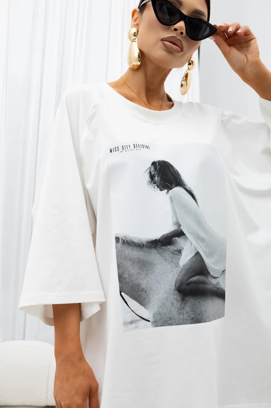 MISS CITY OFFICIAL Damski T-shirt Serenity (biały)