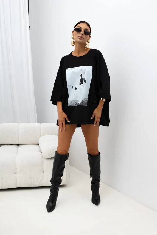 MISS CITY OFFICIAL Damski T-shirt Stillness (czarny)