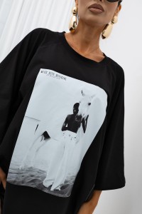 MISS CITY OFFICIAL Damski T-shirt Stillness (czarny)