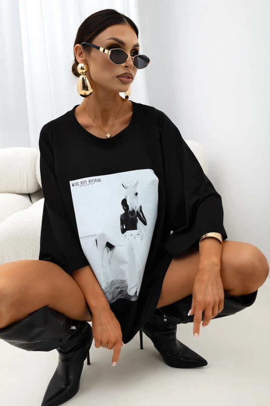 MISS CITY OFFICIAL Damski T-shirt Stillness (czarny)