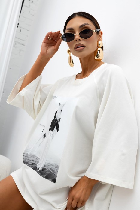 MISS CITY OFFICIAL Damski T-shirt Stillness (biały)