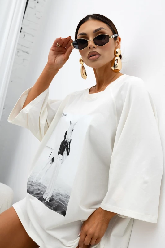 MISS CITY OFFICIAL Damski T-shirt Stillness (biały)