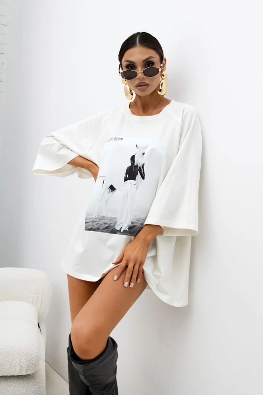 MISS CITY OFFICIAL Damski T-shirt Stillness (biały)