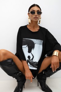 MISS CITY OFFICIAL Damski T-shirt Dark Horse Diva (czarny)