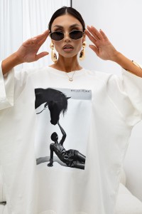 MISS CITY OFFICIAL Damski T-shirt Dark Horse Diva (biały)